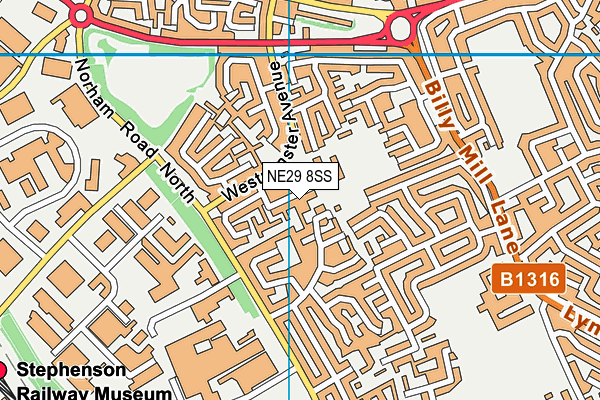 NE29 8SS map - OS VectorMap District (Ordnance Survey)
