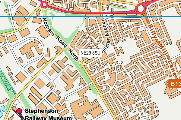 NE29 8SU map - OS VectorMap District (Ordnance Survey)