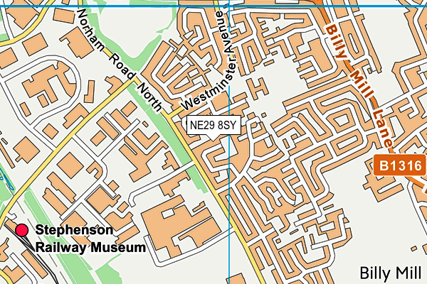 NE29 8SY map - OS VectorMap District (Ordnance Survey)