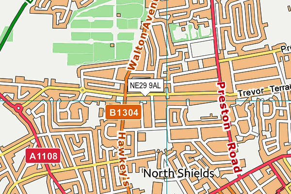 NE29 9AL map - OS VectorMap District (Ordnance Survey)