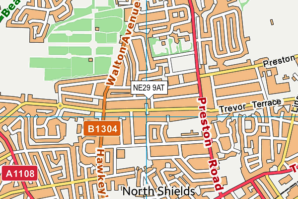 NE29 9AT map - OS VectorMap District (Ordnance Survey)