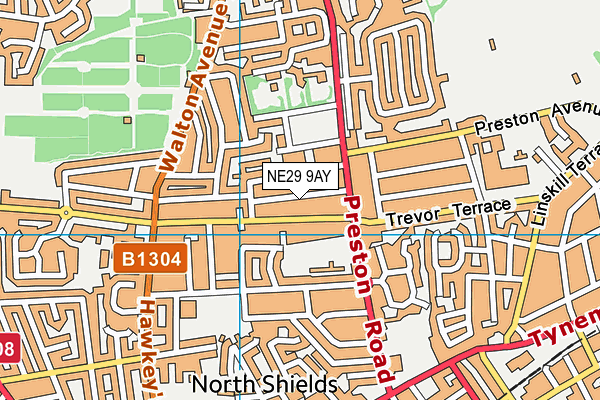 NE29 9AY map - OS VectorMap District (Ordnance Survey)