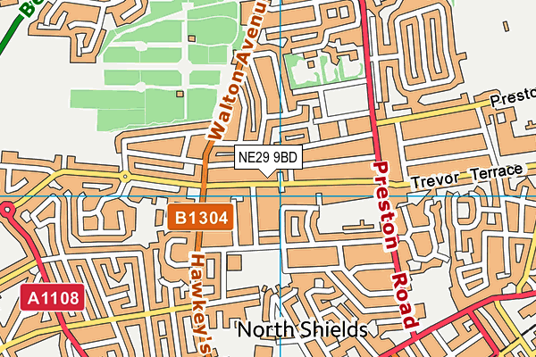 NE29 9BD map - OS VectorMap District (Ordnance Survey)