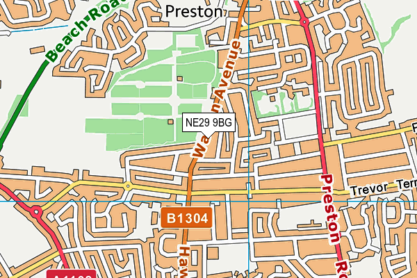 NE29 9BG map - OS VectorMap District (Ordnance Survey)