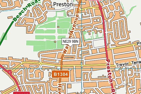 NE29 9BN map - OS VectorMap District (Ordnance Survey)