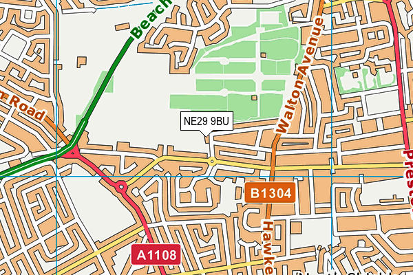 NE29 9BU map - OS VectorMap District (Ordnance Survey)