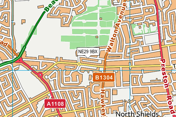 NE29 9BX map - OS VectorMap District (Ordnance Survey)