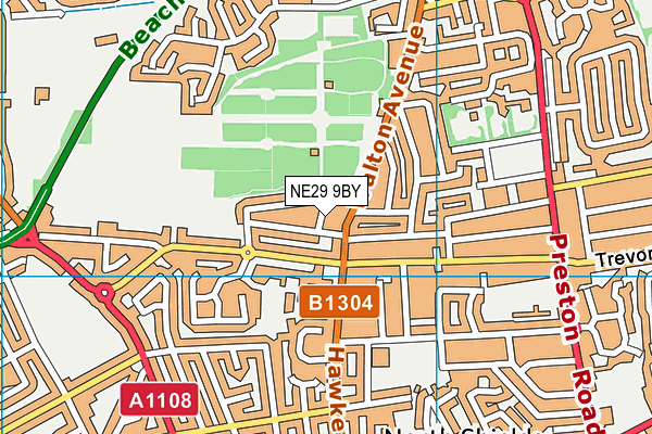 NE29 9BY map - OS VectorMap District (Ordnance Survey)