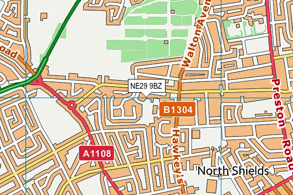 NE29 9BZ map - OS VectorMap District (Ordnance Survey)
