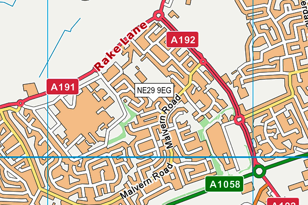 NE29 9EG map - OS VectorMap District (Ordnance Survey)