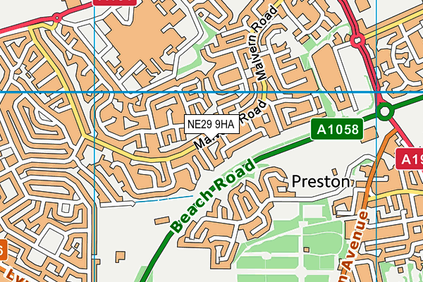 NE29 9HA map - OS VectorMap District (Ordnance Survey)