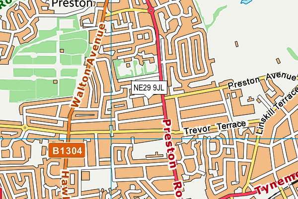 NE29 9JL map - OS VectorMap District (Ordnance Survey)