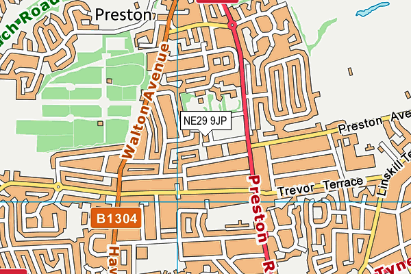 NE29 9JP map - OS VectorMap District (Ordnance Survey)