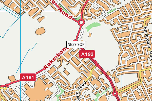 NE29 9QF map - OS VectorMap District (Ordnance Survey)