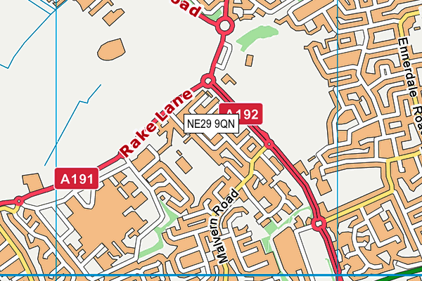 NE29 9QN map - OS VectorMap District (Ordnance Survey)