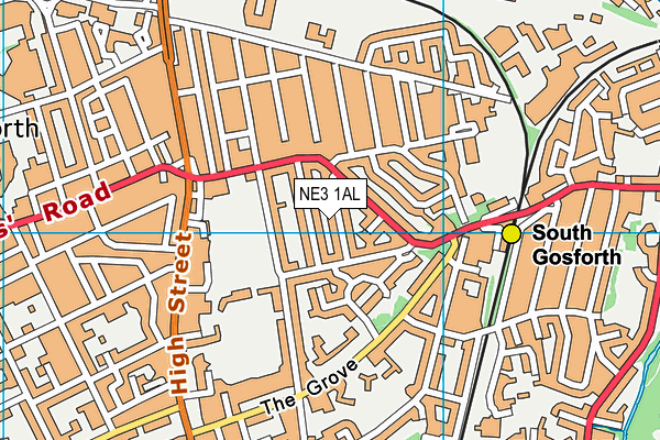 NE3 1AL map - OS VectorMap District (Ordnance Survey)