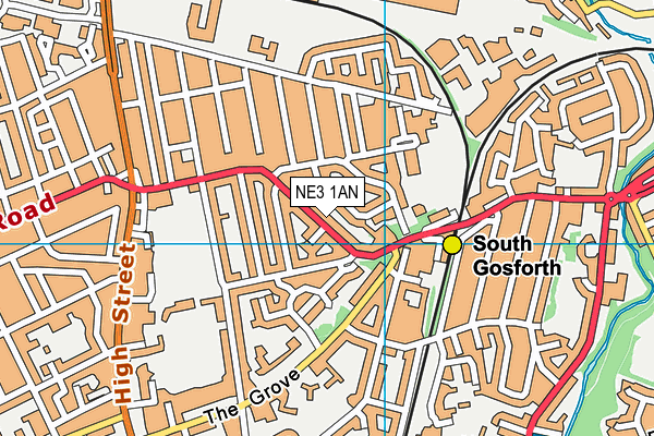 NE3 1AN map - OS VectorMap District (Ordnance Survey)