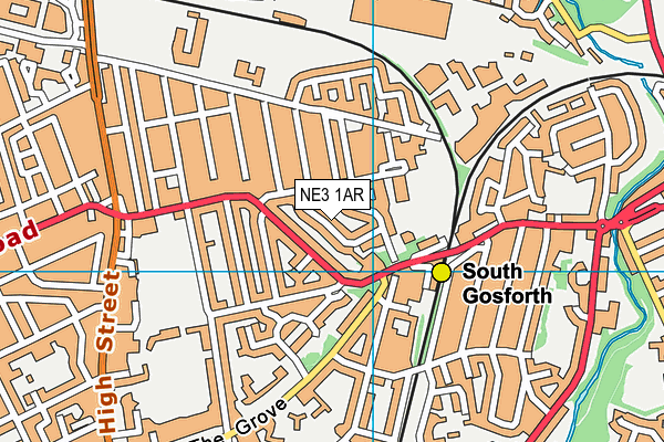 NE3 1AR map - OS VectorMap District (Ordnance Survey)