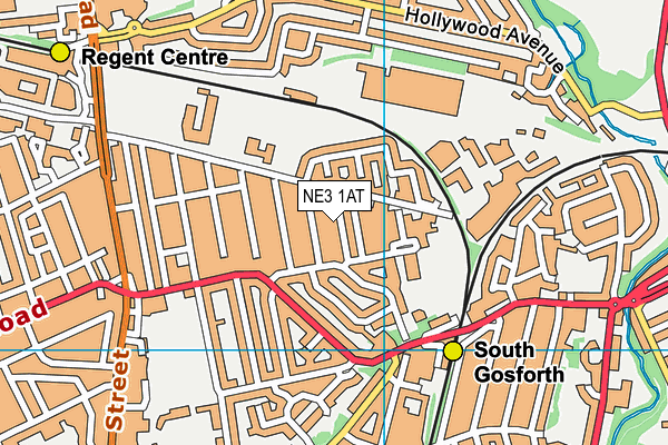 NE3 1AT map - OS VectorMap District (Ordnance Survey)