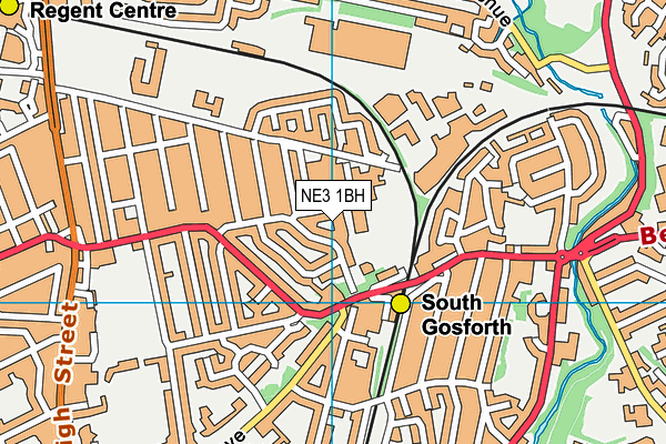 NE3 1BH map - OS VectorMap District (Ordnance Survey)