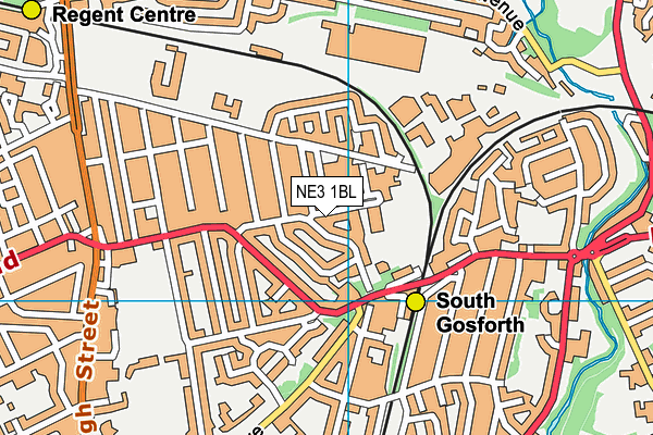 NE3 1BL map - OS VectorMap District (Ordnance Survey)