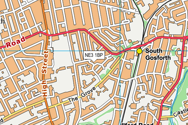 NE3 1BP map - OS VectorMap District (Ordnance Survey)