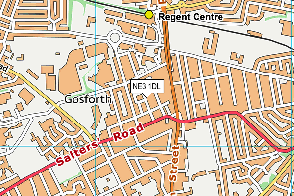 NE3 1DL map - OS VectorMap District (Ordnance Survey)