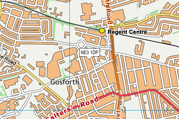 NE3 1DP map - OS VectorMap District (Ordnance Survey)