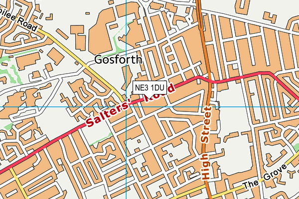 NE3 1DU map - OS VectorMap District (Ordnance Survey)