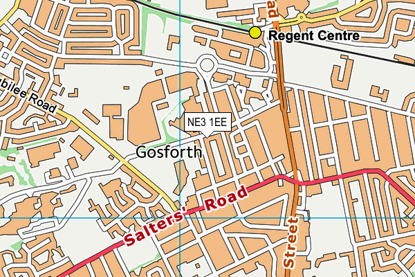 Gosforth Junior High Academy map (NE3 1EE) - OS VectorMap District (Ordnance Survey)