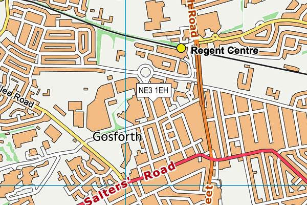 NE3 1EH map - OS VectorMap District (Ordnance Survey)