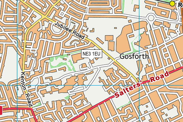 NE3 1EU map - OS VectorMap District (Ordnance Survey)