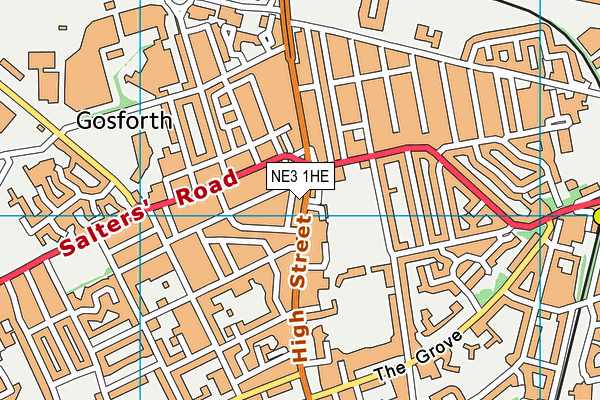 The Gym Group (Newcastle Gosforth) map (NE3 1HE) - OS VectorMap District (Ordnance Survey)