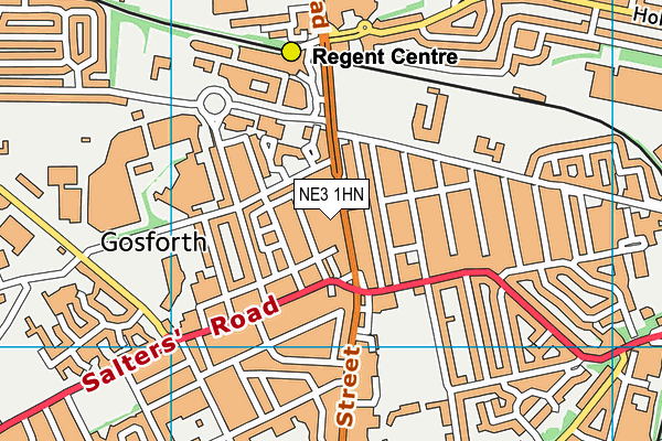 NE3 1HN map - OS VectorMap District (Ordnance Survey)