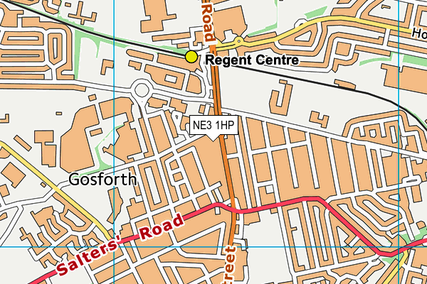 NE3 1HP map - OS VectorMap District (Ordnance Survey)