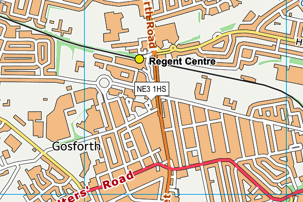 NE3 1HS map - OS VectorMap District (Ordnance Survey)