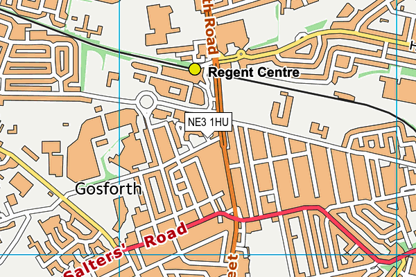 NE3 1HU map - OS VectorMap District (Ordnance Survey)