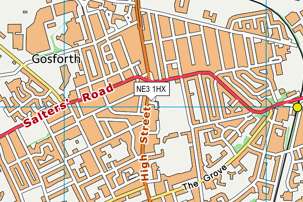 NE3 1HX map - OS VectorMap District (Ordnance Survey)