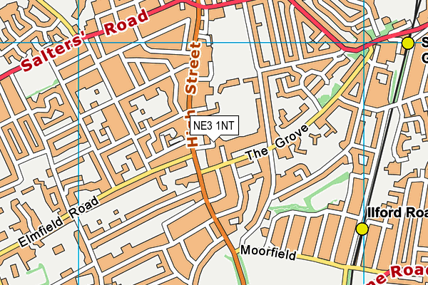 NE3 1NT map - OS VectorMap District (Ordnance Survey)