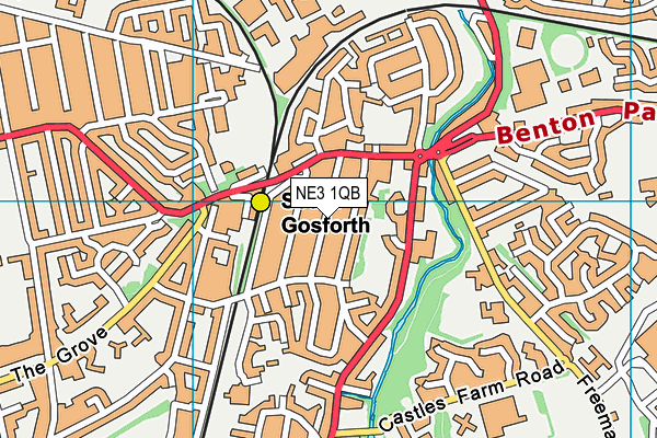 NE3 1QB map - OS VectorMap District (Ordnance Survey)