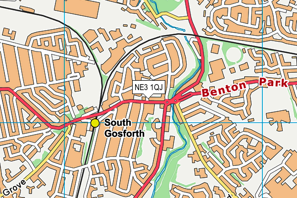 NE3 1QJ map - OS VectorMap District (Ordnance Survey)