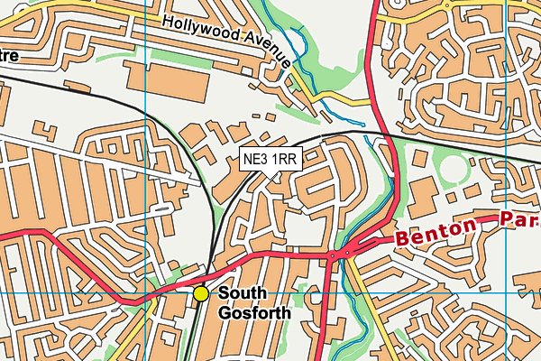 NE3 1RR map - OS VectorMap District (Ordnance Survey)