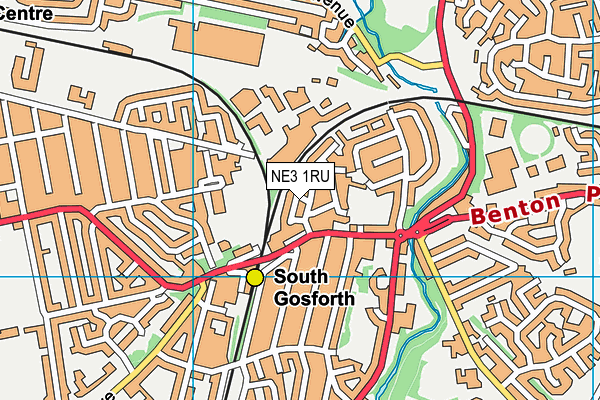 NE3 1RU map - OS VectorMap District (Ordnance Survey)