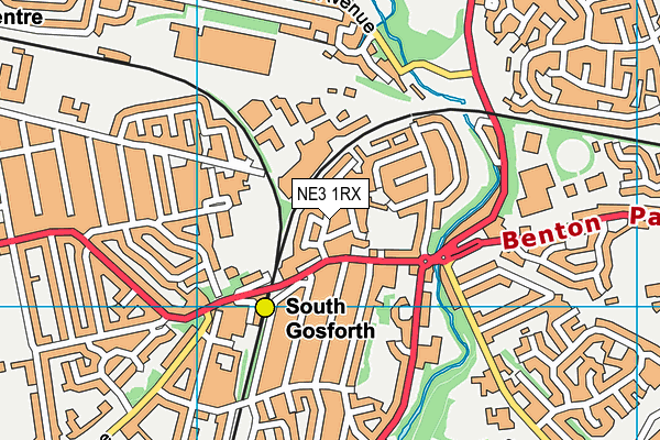 NE3 1RX map - OS VectorMap District (Ordnance Survey)