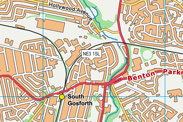 NE3 1SL map - OS VectorMap District (Ordnance Survey)