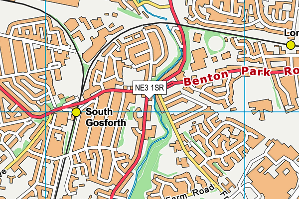 NE3 1SR map - OS VectorMap District (Ordnance Survey)