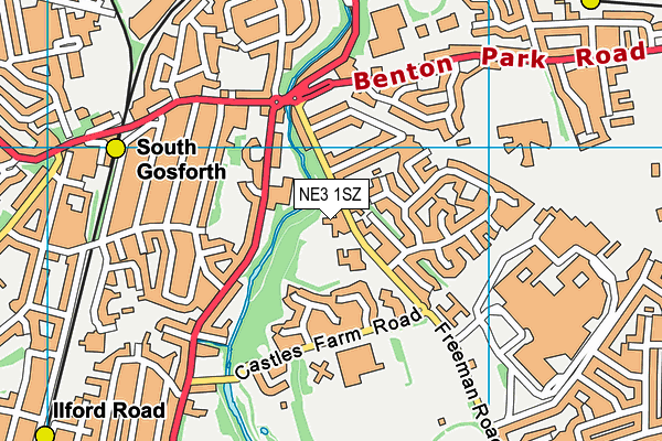 NE3 1SZ map - OS VectorMap District (Ordnance Survey)