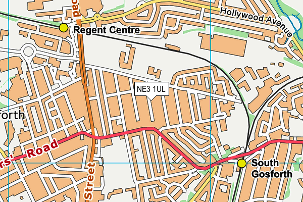 NE3 1UL map - OS VectorMap District (Ordnance Survey)