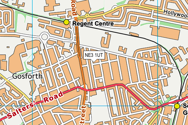 NE3 1UT map - OS VectorMap District (Ordnance Survey)