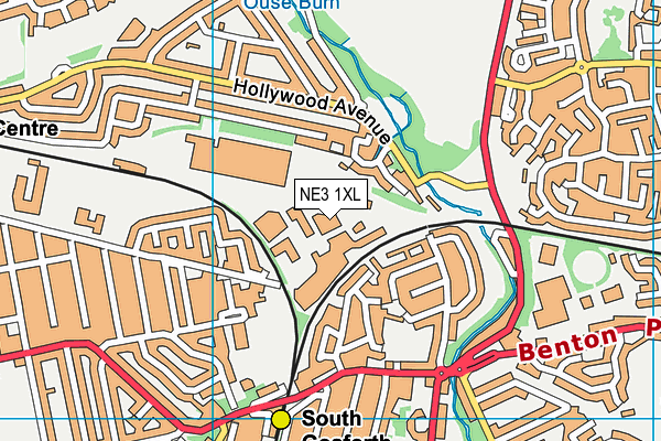 NE3 1XL map - OS VectorMap District (Ordnance Survey)